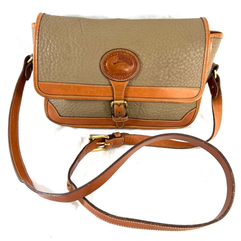 DOONEY AND BOURKE Taupe & Tan All Weather Leather Shoulder Crossbody Bag